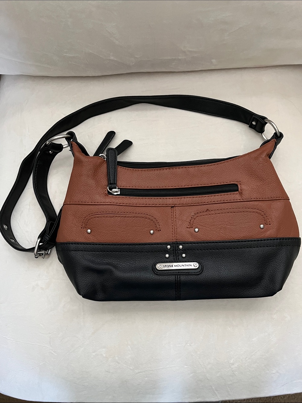 Stone Mountain Brown and Black Shoulder Handbag